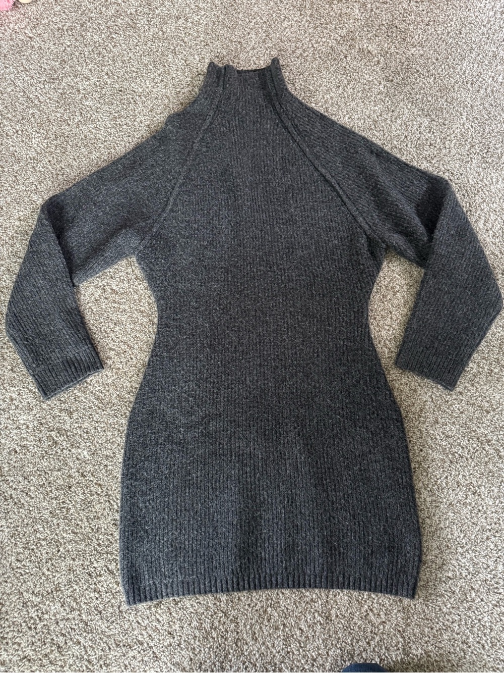 H&M Charcoal Gray Turtleneck Sweater Dress